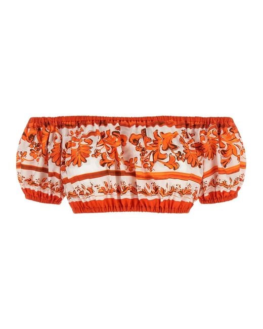 Dolce & Gabbana Orange Dolce & Gabbana 'Maiolica' Top