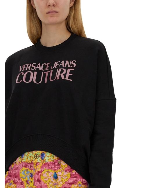 Versace Jeans Couture Black Sweatshirt With Logo