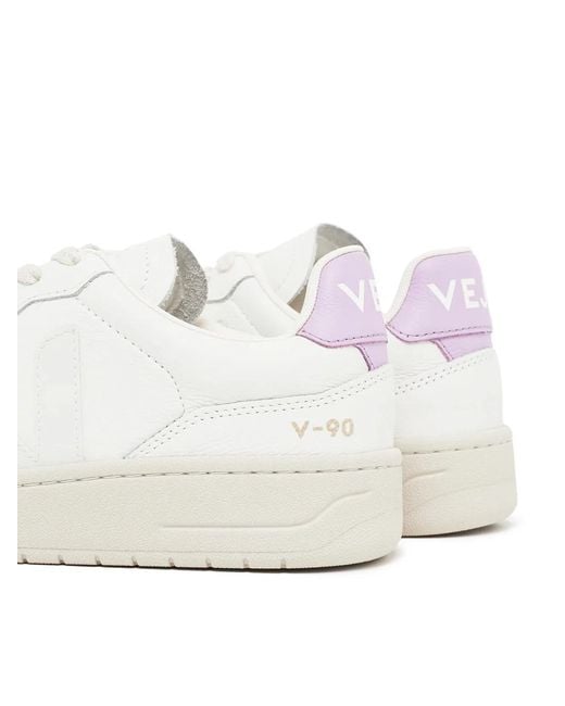 Veja White V-90 O.T. Leather Sneakers