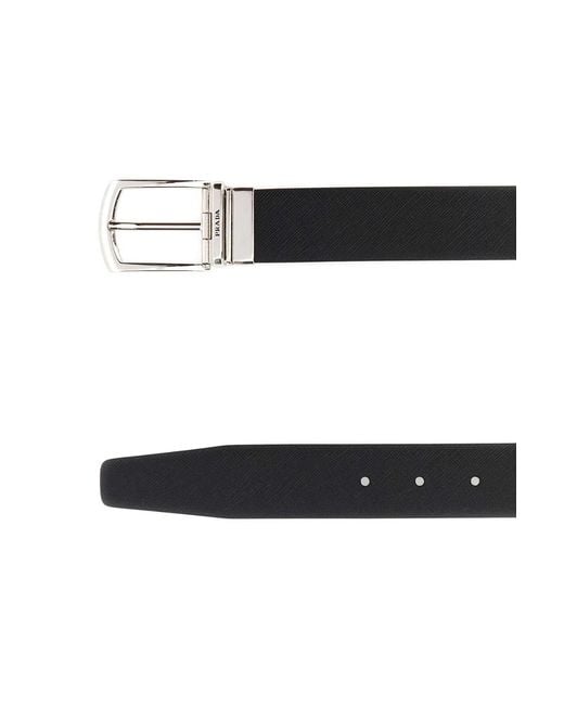 Prada Black Leather Belt for men