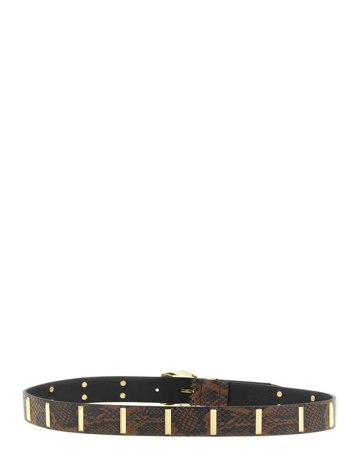 Pinko White Python Print Belt