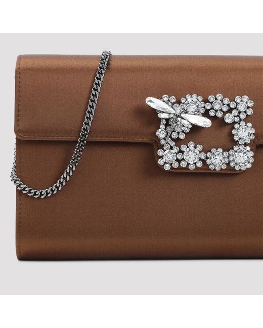 Roger Vivier Brown Dragonfly Flow Clutch Bag