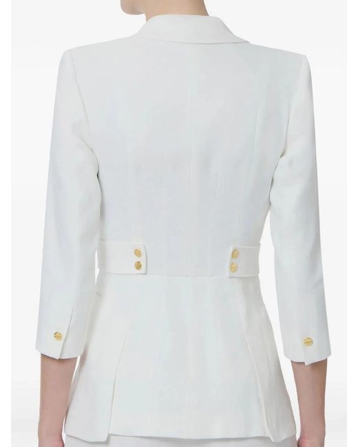 Elisabetta Franchi White Button-Fastening Blazer