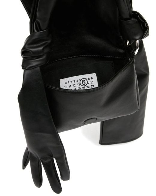 MM6 by Maison Margiela Black Glove Leather Shoulder Bag