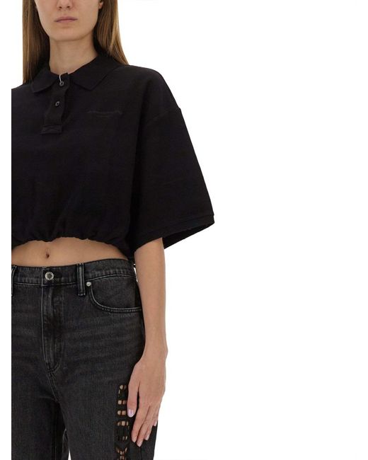 T By Alexander Wang Black Alexanderwang.T Deconstructed Polo
