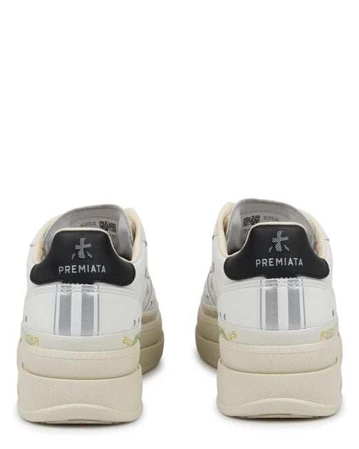 Premiata White Calf Leather Sneaker