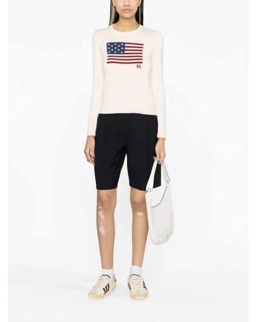 Polo Ralph Lauren White Flag Jumper