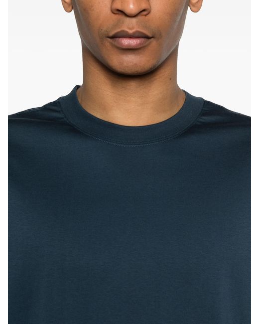 Calvin Klein Blue Mercerized Interlock Cuff Crew for men