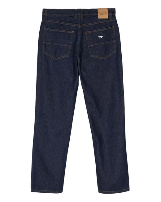Maison Kitsuné Blue Maison Kitsuné Straight Denim Jeans for men
