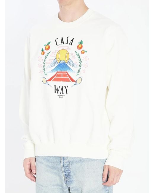 Casablanca White Casa Way Mountain Sweatshirt for men