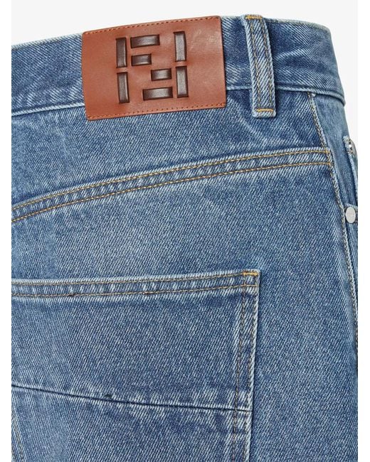 Fendi Blue Long Jeans for men