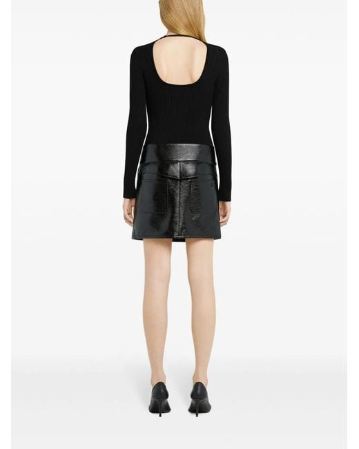 Courreges Black Courregès Cotton Blend A-Line Skirt