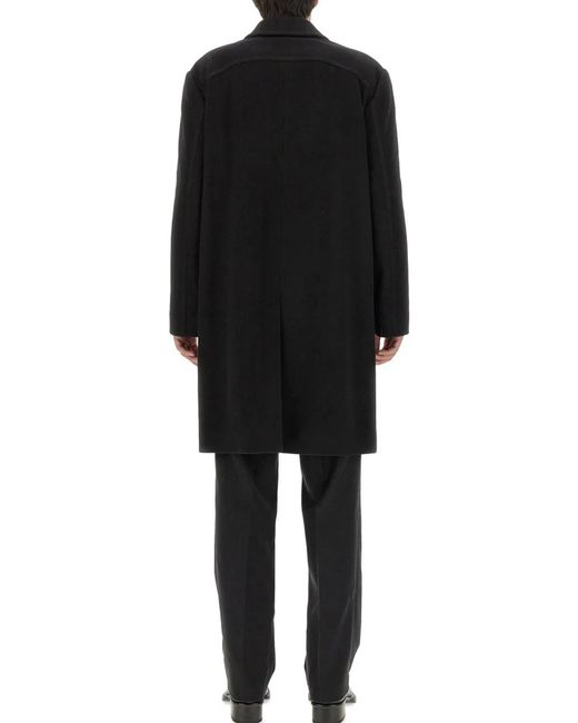 McQueen Black Single-Breasted Coat for men