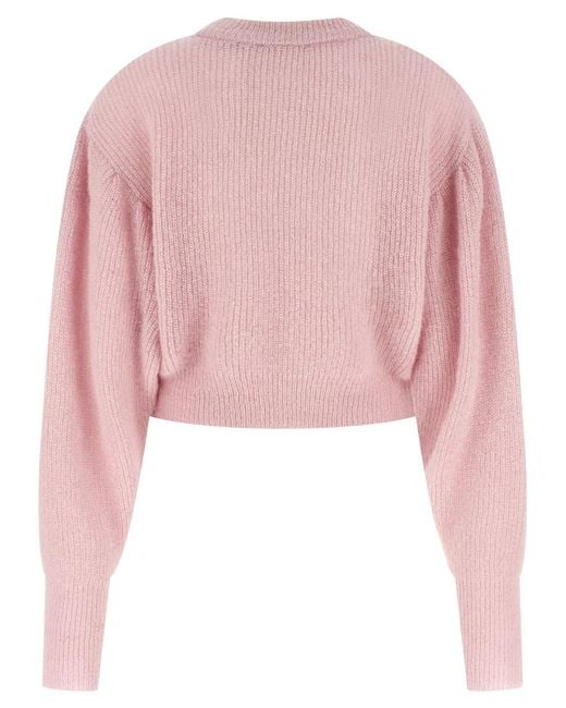 ROTATE BIRGER CHRISTENSEN Pink Rotate Birger Christensen 'Knit Puff' Sweater
