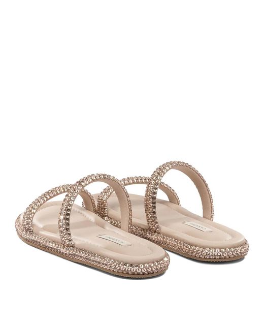 Casadei Pink Leather Rubber Sandals