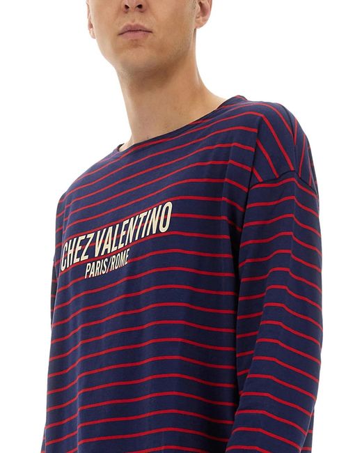 Valentino Purple Multicolour Cotton T-Shirts for men