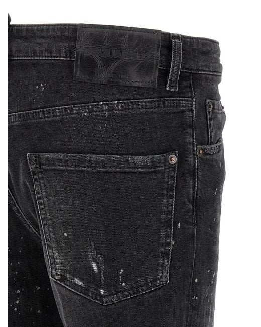 DSquared² Blue Splatter Paint Jeans for men