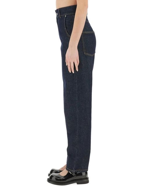 Moschino Blue "Laurel Crown Patch" Denim Pants