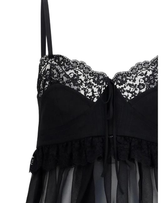 Chloé Black Lace-Trim Silk-Crepe Camisole Top