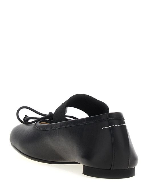 MM6 by Maison Margiela Black 'Anatomic' Ballet Flats