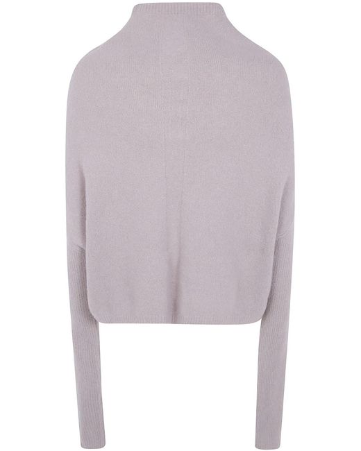 Rick Owens Purple Long Sleeves Crater Neck Tee
