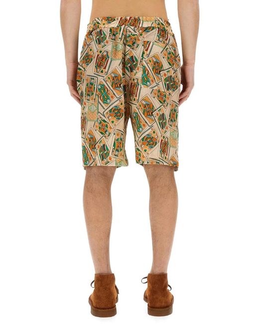 Drole de Monsieur Natural Bermuda Shorts With Print for men