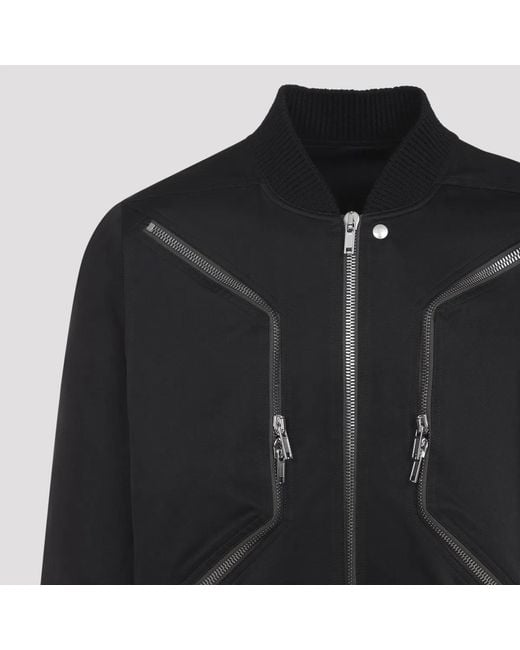Rick Owens Black Heizer Flight Polyester Jacket for men