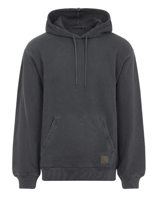 Carhartt Gray Logo Cotton Hoodie for men
