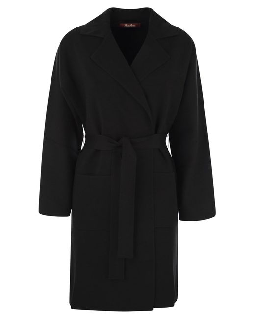 Max Mara Black Stretch Viscose Long Cardigan With Belt For