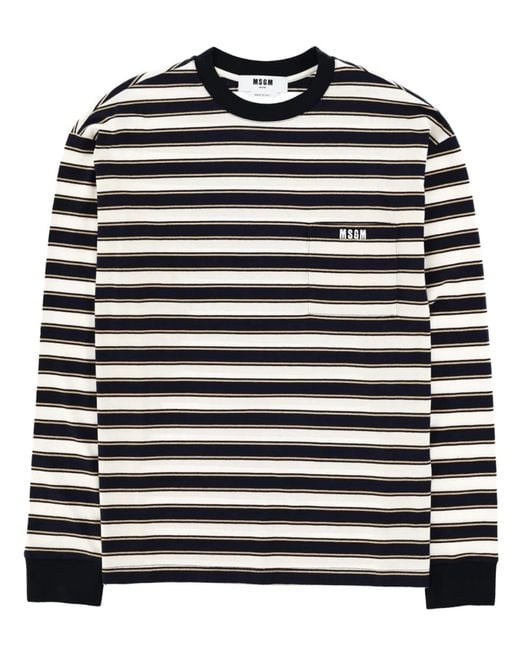 MSGM Black T-Shirt Con Logo for men