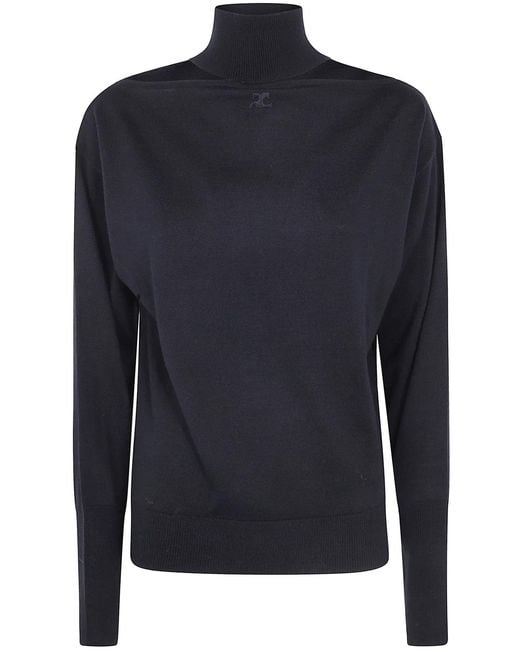 Courreges Blue Courregès Merino Wool Turtleneck Sweater