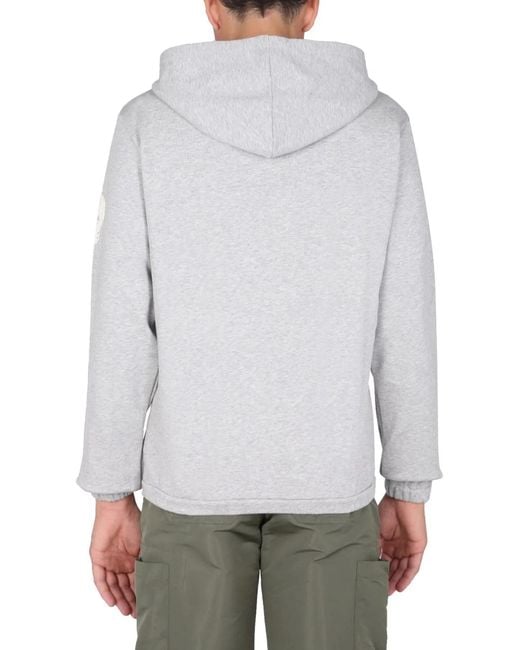 McQueen Gray Sweatshirt With Embroidered Skull for men