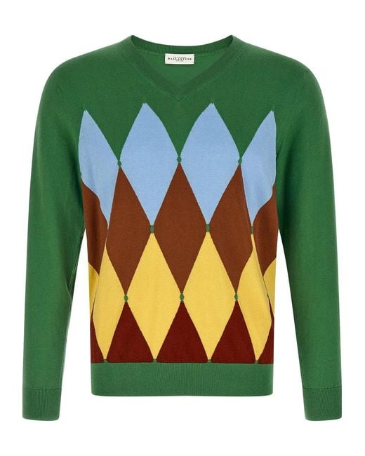 Ballantyne Green Argyle Sweater for men