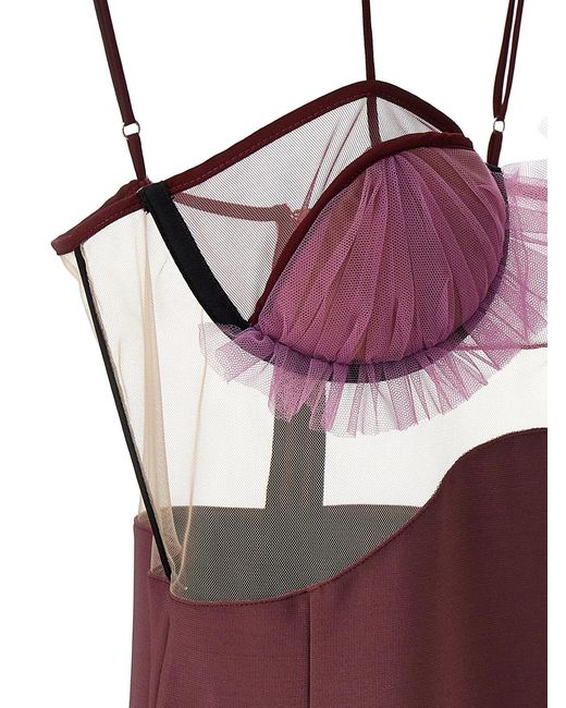 Nensi Dojaka Purple 'Explosive Flower Bra' Dress