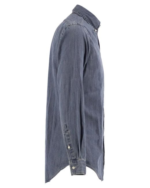 Polo Ralph Lauren Blue Cotton Denim Button-Down Shirt for men