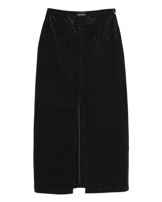 Emporio Armani Black Studded Long Skirt