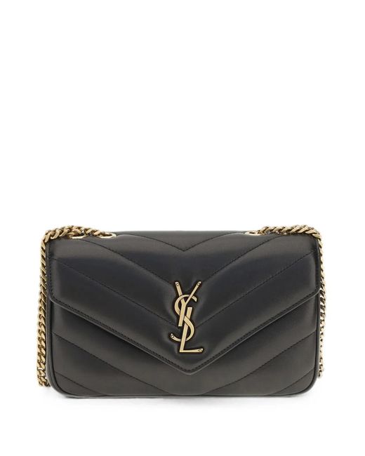 Saint Laurent Gray Leather Lou Lou Bag