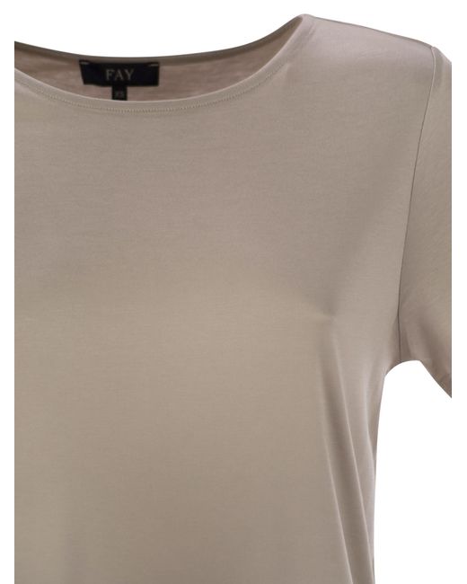 Fay Gray Jersey T Shirt With Boat Neckline