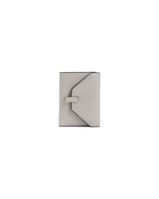 Valextra Gray Nude Iside Calf Leather Wallet