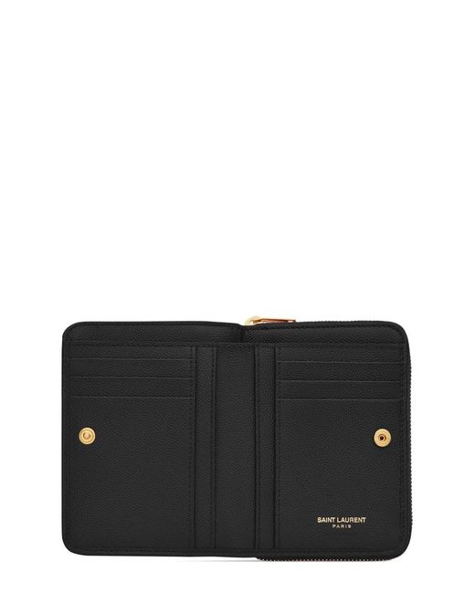 Saint Laurent Black "Cassandre Matelassé" Leather Wallet