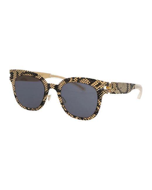 Mykita Black Python Dark Solid Metal Sunglasses