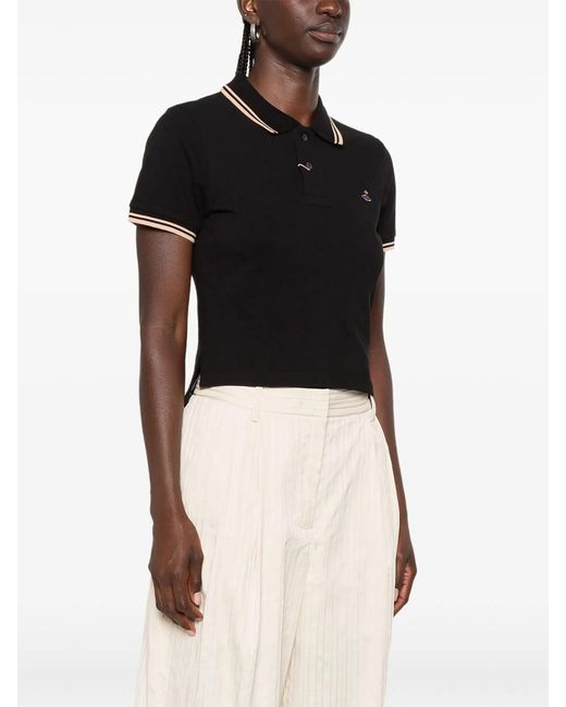Vivienne Westwood Black Mini Classic Polo Shirt With Orb Embroidery