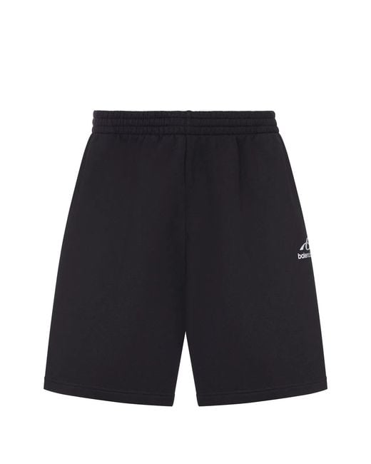 Balenciaga Blue Logo-Print Elasticated Track Shorts for men