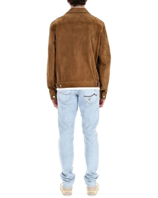 Jacob Cohen Brown Giubbino Trucker for men