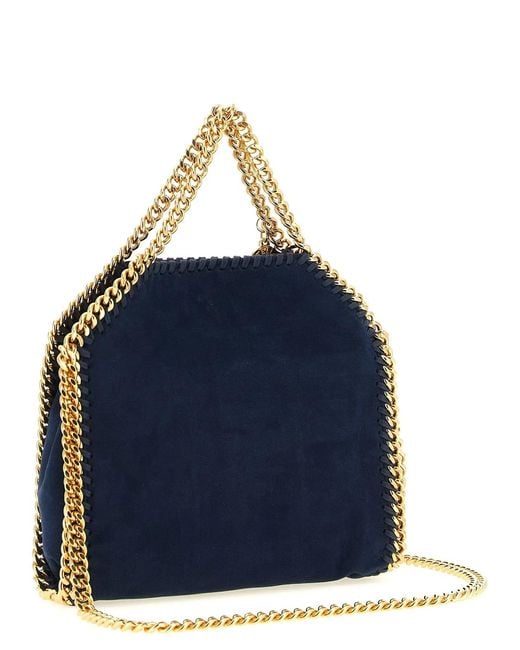 Stella McCartney Blue 'Falabella Mini' Suede Shoulder Bag