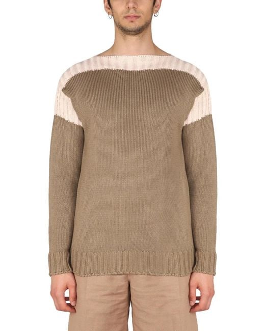 Fendi Natural Cotton And Cashmere Sweater for men