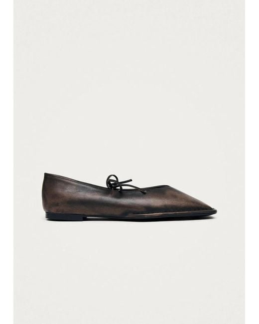 Alohas Black Sway Vintage Effect Ballet Flats