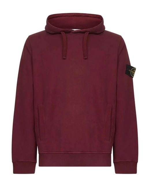 Stone Island Red Hoodie With Kangaroo Pocket for men