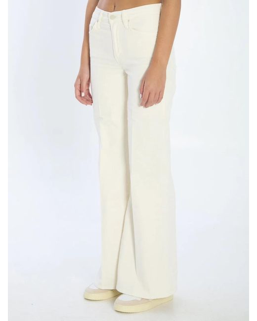 Mother White The Twister Sneak Denim Jeans