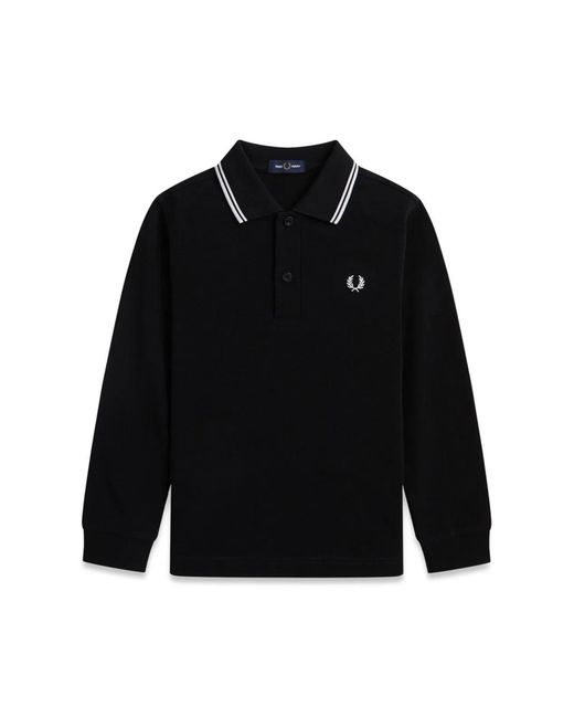 Fred Perry Black Twin Tipped Ls Polo Shirt